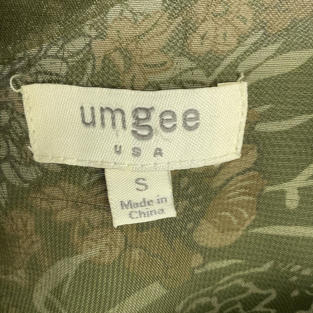 Umgee Dark Floral Bell Sleeve in Olive Green Dress Long Tunic Lined Size S - Picture 10 of 10